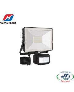 Warom 30W LED Floodlight with Motion Sensor IP65 6000K 110D
