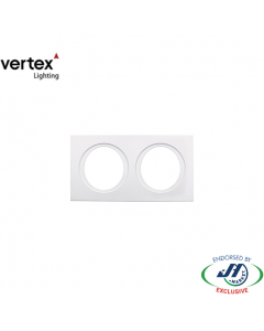 Vertex Double Rectangle Trim for LED Downlight in White